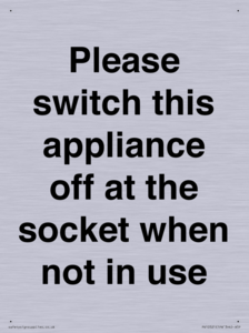 Please switch this appliance off at the socket when not in use